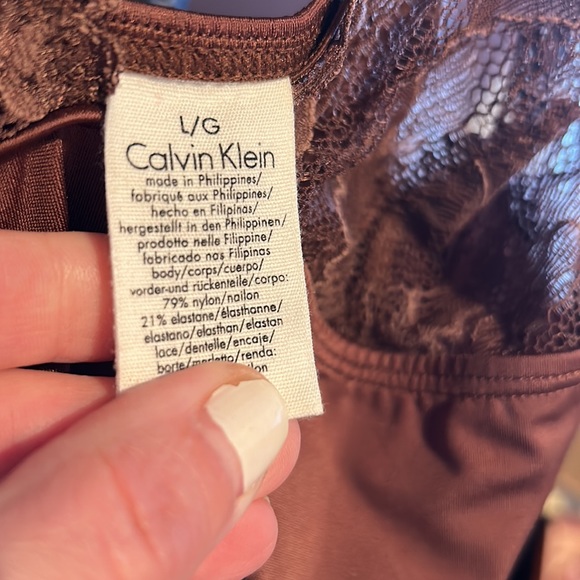 Lacy Satin Jersey Calvin Klein Slip - Picture 5 of 5